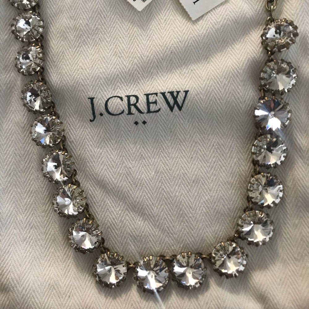 J. Crew Silver Crystal Necklace